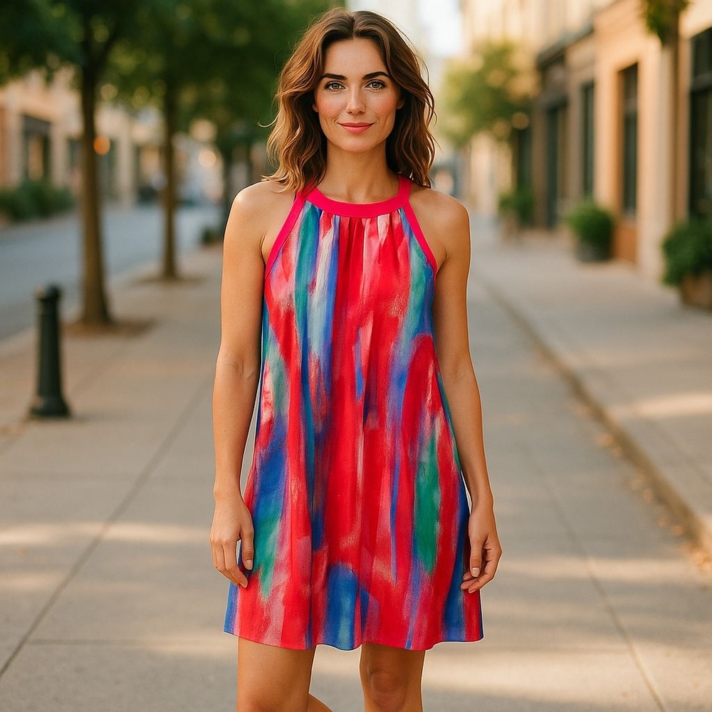 Robbie Bee Colorful Striped Dress